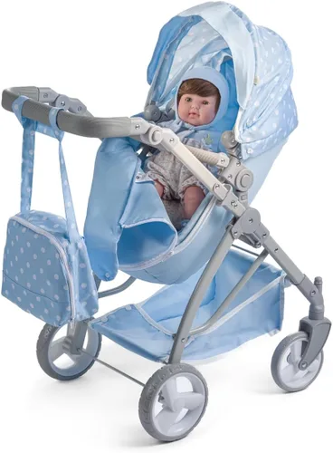 Vista 6 de JC Toys - Berenguer Boutique Cochecito deportivo plegable de lujo Colección Blue Royal para muñecas de hasta 20 pulgadas A partir de 3 años