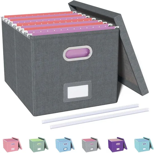 Vista 57 de Oterri Organizador de Archivos, Caja de Archivos, Gabinete de Archivos para Almacenamiento de Carpetas de Archivos Tamaño Carta, Organizador