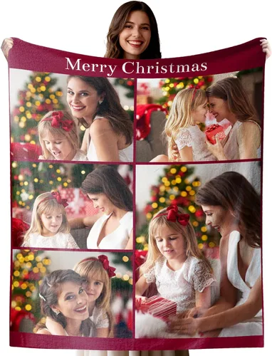 Vista 12 de EAQ Manta personalizada con collage de imágenes, es una manta personalizada para niños, adultos, familia, recuerdo, regalo