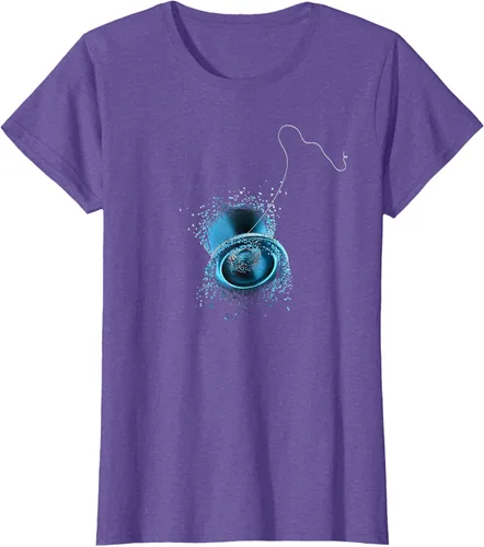 Vista 18 de Shattered Yo Yo - Camiseta de diseño azul impresionante, Negro, S
