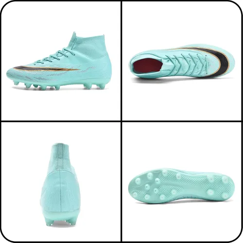 Vista 2 de ASOCO DREAM Zapatos de fútbol para hombre, zapatos de fútbol para terreno firme, entrenamiento profesional, botas de fútbol para interiores