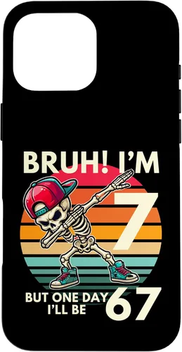 Vista 19 de Bruh I'm 7 But One-Day I'll Be 67 Retro 7th Birthday Kids Case for iPhone 17