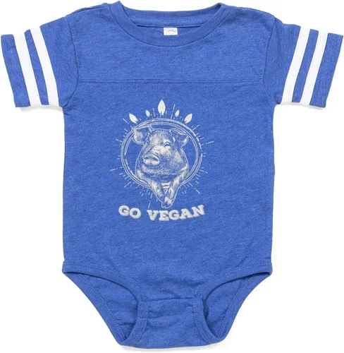 Vista 3 de CafePress Go Vegan Vegetarian Veganis Cute Infant Baby Football Bodysuit