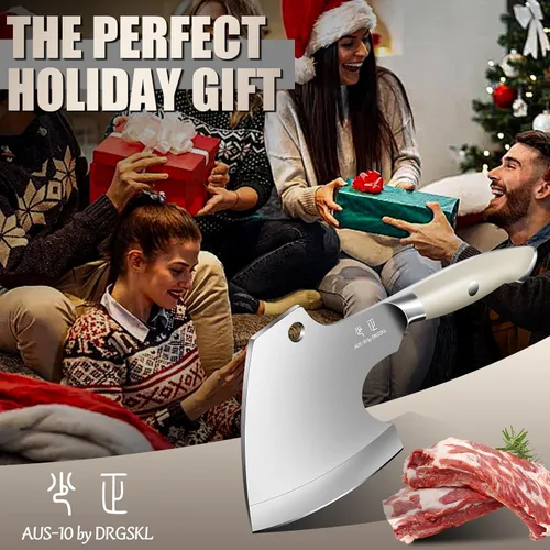 Vista 8 de DRGSKL Carne Cleaver Heavy Duty - Picador de huesos, hacha de cocina