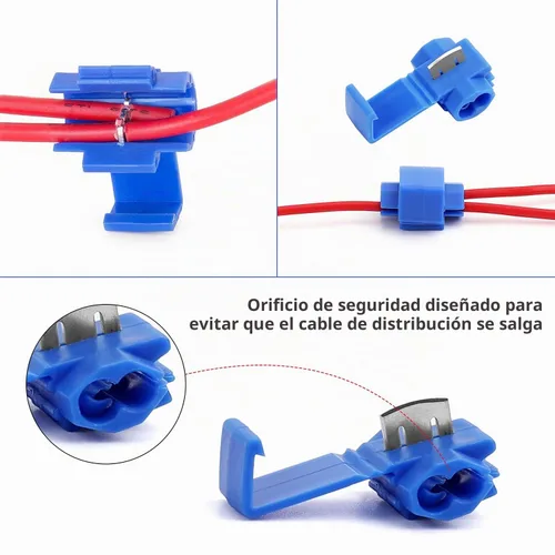 Vista 6 de 100 piezas de conectores de cable de empalme rápido sin soldadura, conector de empalme de calibre 18-14 AWG (unificador de cables), conectores
