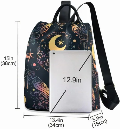 Vista 3 de ALAZA - Mochila para mujer, divertida, antirrobo, a la moda, bolsa de hombro, mochila de mujer, Alquimia, Classic