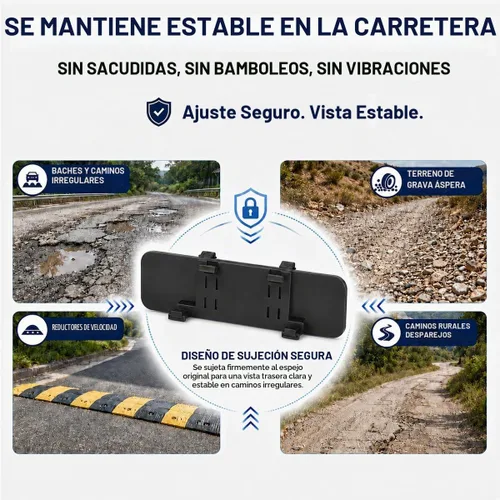 Vista 6 de SkycropHD Espejo retrovisor antirreflejo sin marco, espejo panorámico de gran angular interior, elimina puntos ciegos para automóvil, SUV, camión