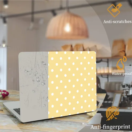 Vista 2 de Funda para MacBook Air de 15,3 pulgadas M2/M3/M4/M5, lunares Amarillo (Yellow Polka Dot)