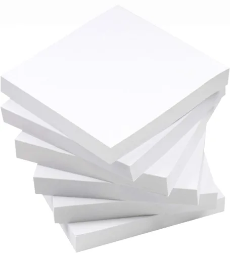 Vista 2 de Notas adhesivas blancas, 6 blocs, 3 x 3 pulgadas, 100 hojas/bloc, bloc de notas autoadhesivas, notas fáciles de publicar para oficina, escuela