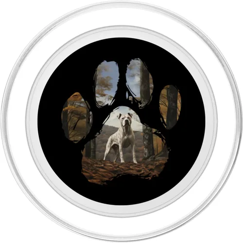 Vista 2 de Dogo Argentino Mountain Paw Design Dog Mom Dad PopSockets MagSafe PopGrip for iPhone