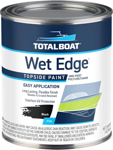 Vista 46 de TotalBoat Wet Edge Topside - Pintura marina con recubrimiento de poliuretano premium para barcos, vehículos recreativos, molduras exteriores, fibra