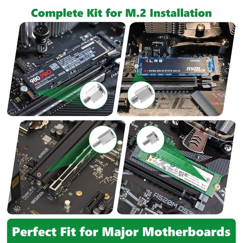 Vista 4 de 165 piezas de kit de tornillos para computadora para reparación de laptop y PC - Tornillos PCIe NVMe M.2, tuercas de separación, kit de tornillos