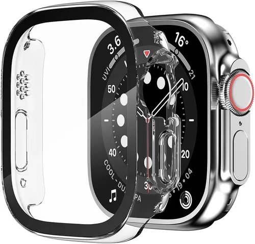 Vista 11 de Protector de pantalla de PC para Apple Watch Ultra de 1.929 in Smartwatch Glass+case Bumper Cubierta Templada para Iwatch Series 8 Ultra Accesorios