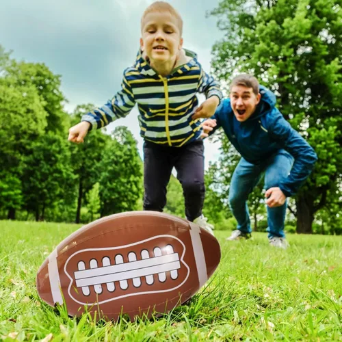 Vista 5 de GiftExpress 12 piezas de balones de fútbol americano inflables de 16" para el día del juego y como obsequio de fiesta, decoraciones de fiesta