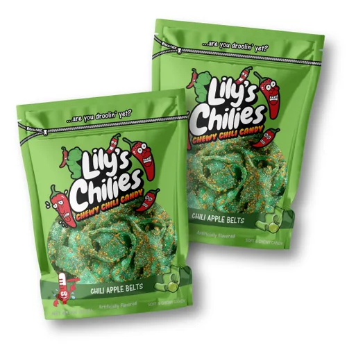 Vista 3 de Lilys Chilies, Caramelos masticables agrios y chiles (cinturones de manzana con chile)