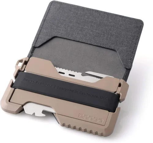 Vista 5 de Dango T01 Billetera táctica EDC - Hecha en Estados Unidos - Cuero genuino, Multiherramienta, Bloqueo RFID