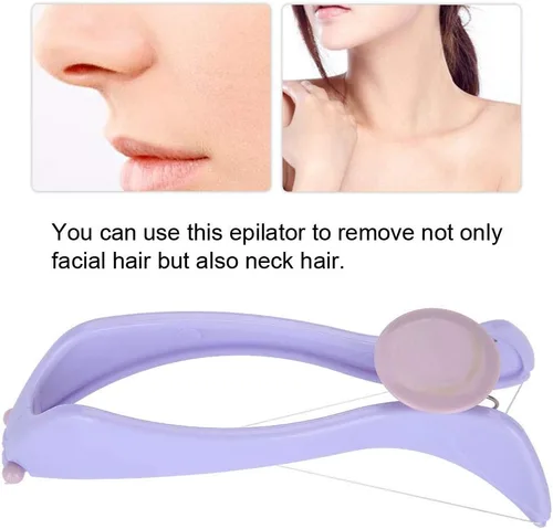 Vista 3 de Eliminación de enhebrado de vello facial, depiladora facial morada, depiladora de depilación ABS cómoda para mujeres (gafas en caja)