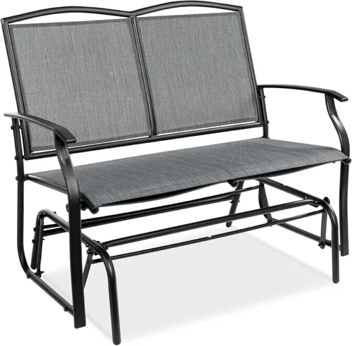 Vista 10 de Best Choice Products Columpio Deslizante de Patio Exterior para 2 Personas, Banco Loveseat Mecedor de Acero para Terraza, Porche con Tela Textilene
