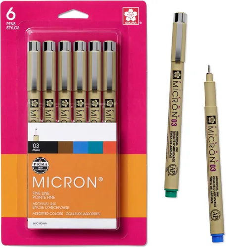 Vista 9 de Sakura Pigma, juego de pluma de tinta Micron en blíster