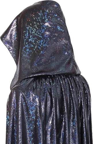 Vista 5 de GRAJTCIN Capa brillante con capucha para Halloween, capa de longitud completa, disfraz de Mardi Gras para Navidad