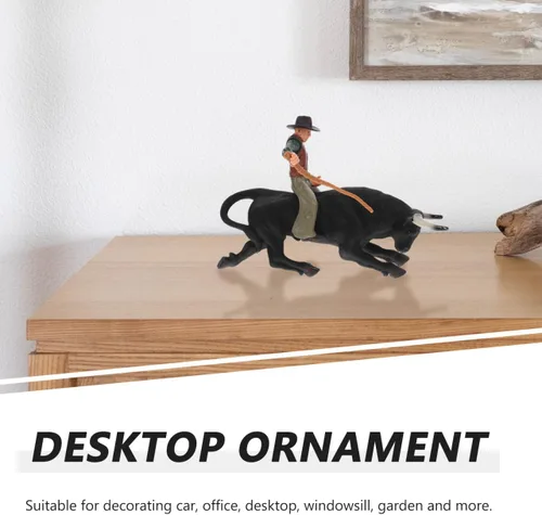 Vista 8 de Toyvian Simulación Western Bull Modelo Adorno Estático Torero Matador Juguete Decoración de Escritorio para Niños Juego Educativo 6.29X4.52X1.57In