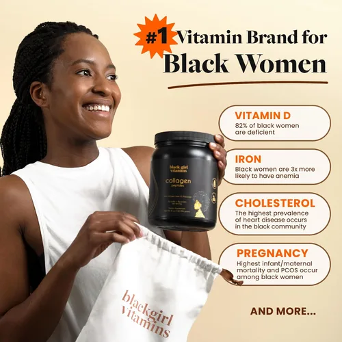 Vista 9 de Black Girl Vitamins Paquete de belleza – Péptidos de colágeno hidrolizados (16 onzas), gomitas de biotina para el cabello y la piel de las uñas