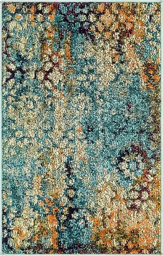 Vista 15 de Unique Loom Vita Collection - Alfombra tradicional saturada de medallones florales saturados sobre teñidos, 2 pies 2 pulgadas x 3 pies, azul Azul
