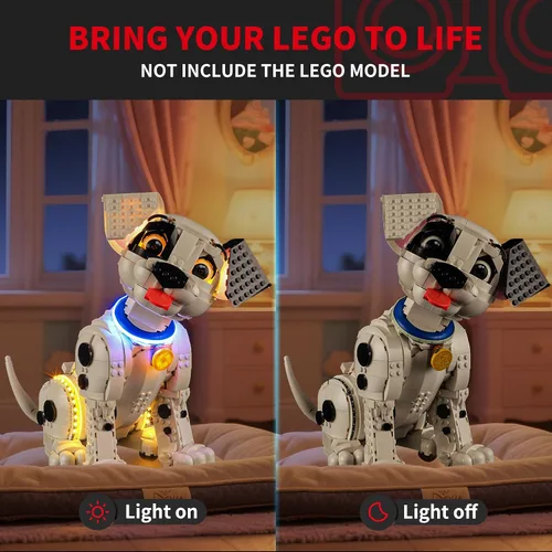 Vista 2 de BRIKSMAX Kit de luces 2.0 para cachorros Lego-101 Dálmatas – Innovadora iluminación LED compatible con Lego Disney 43269 – Juego de Lego no incluido