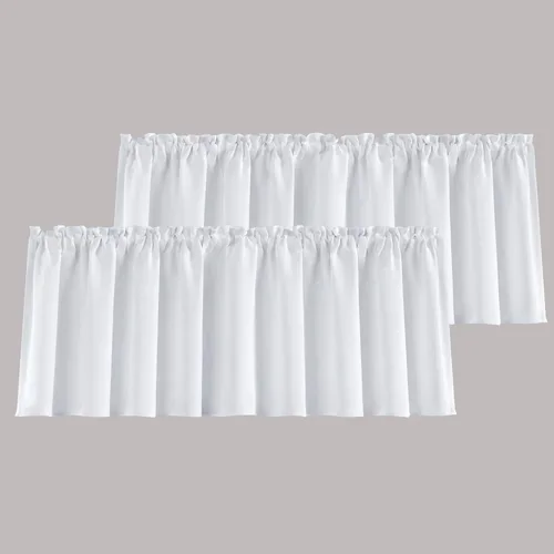 Vista 20 de Cortinas con cenefa beige de Mrs.Naturall para ventanas de 36x16 pulgadas de largo