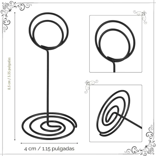 Vista 3 de TecUnite 24 soportes para números de mesa de 3.35 pulgadas, soporte para fotos, fotos, nombre, menú, clips para tarjetas de notas, soporte