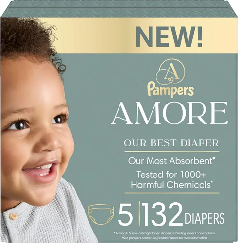 Vista 27 de Pampers Amore, tamaño 0 (hasta 10 libras), 76 unidades, nuestro mejor pañal, hipoalergénico y sin fragancia, hasta 100% a prueba de fugas, suave