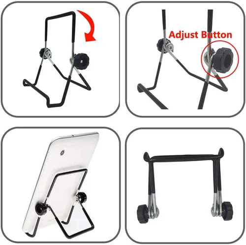 Vista 2 de VOVIGGOL Soporte ajustable para tableta, soporte plegable antideslizante para tabletas de 9 a 12.9 pulgadas, iPad, Samsung y Kindle Fire, soportes