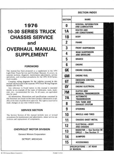 Vista 2 de Motor de servicio de tienda 1976Chevy GMC CK 1030Light Truck Manual de reparación
