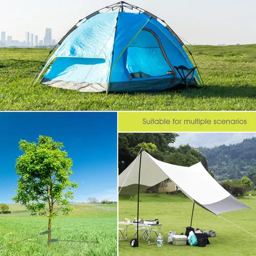 Vista 5 de Kit de estacas de árbol resistente, estacas de acero de 11.8 pulgadas y soportes para árbol joven, antiviento fuerte, kit de enderezamiento
