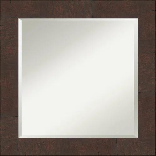 Vista 88 de Amanti Art Espejo de baño marrón para sobre lavabo, espejo rectangular de 24x20 Caleb Brown para tocador, marco rústico pequeño de estilo campestre