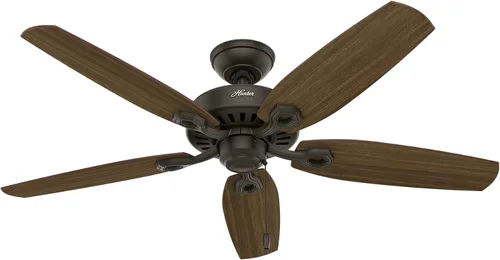Vista 12 de Hunter Builder Elite, Ventilador de techo, para interiores, 52 pulgadas, níquel cepillado Sin luz, montaje estándar, cadena de tracción, 5