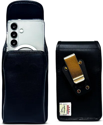 Vista 13 de Turtleback Funda diseñada para Galaxy S24 S23 S22 S21 S20 Funda de cuero negro con clip ejecutivo para cinturón, horizontal fabricada en Estados