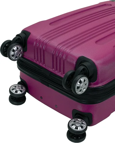Vista 4 de Rockland London Equipaje con carcasa rígida con ruedas, Magenta), F1901-MAGENTA
