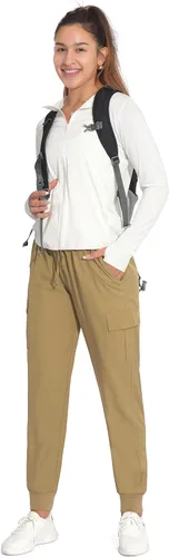 Vista 4 de Womens Cargo Joggers Lightweight Hiking Pants Athletic Outdoor Travel Pants Workout Running Pants