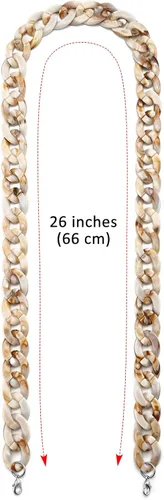 Vista 5 de Cadena para lentes y cubrebocas, para mujer, con clips, collar de acrílico para sujetar lentes de sol