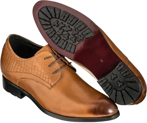 Vista 5 de CALTO Zapatos elevadores de altura de 3 pulgadas más altos - Zapatos de vestir de cuero - Zapatos de vestir para hombres invisibles elevados