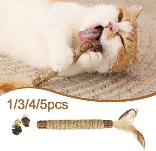 Vista 2 de Silvervine - Palos masticables para gatos, juguete masticable para el cuidado dental, palitos de vid plateada, juguetes naturales para masticar