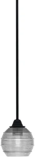 Vista 40 de Toltec Lighting Paramount - Mini colgante de 1 luz en acabado negro mate con cristal de arte perla de 7 pulgadas y estilo negro