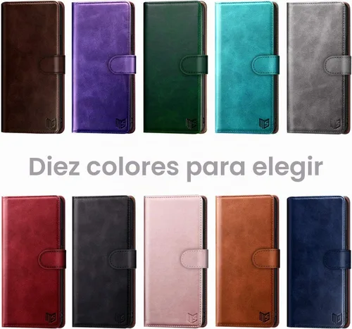 Vista 3 de SUANPOT Funda de cuero tipo cartera para Samsung Galaxy S20 Ultra de 6.9 pulgadas (NON S20/S20+), con tarjetero RFID con tarjetero de crédito RFID