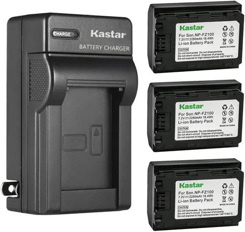 Vista 6 de Kastar - Cargador de batería de pared para Sony NP-FZ100 FZ100, Sony BC-QZ1 Sony NPA-MQZ1K, Sony Alpha α9 α9R α9S α9 II α7R III α7C a6600 α1 Alpha