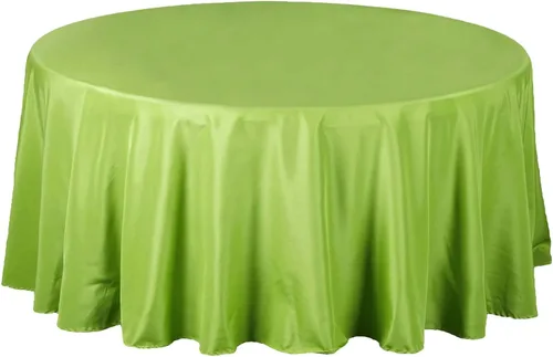 Vista 6 de Efavormart - Mantel redondo de poliéster de 108 pulgadas, 108 pulgadas, para bodas, fiestas, banquetes, restaurantes, color verde manzana