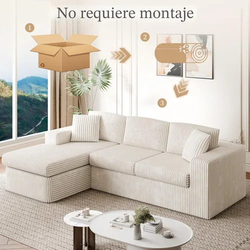 Vista 8 de Vongrasig Sofá modular sin hueso de 105 pulgadas para sala de estar, sofás modulares con diván en forma de L, cómodo sofá nube de espuma