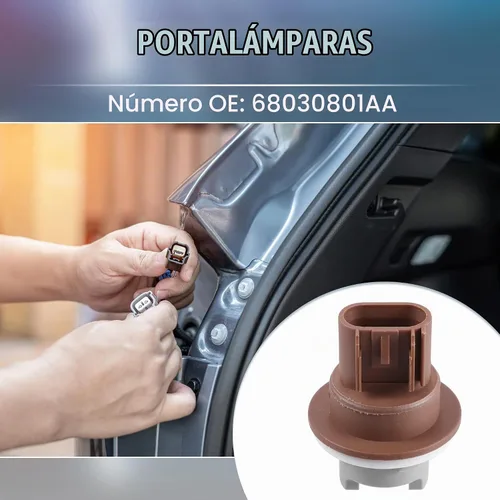 Vista 2 de Soporte de enchufe de luz de señal de estacionamiento y giro No.68030801AA para Dodge Grand Caravan 2011-2020 marrón (juego de 2)