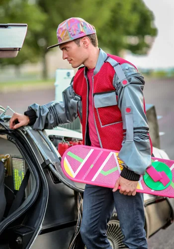 Vista 3 de Disfraz Auténtica Chaqueta de Marty McFly Multicolor