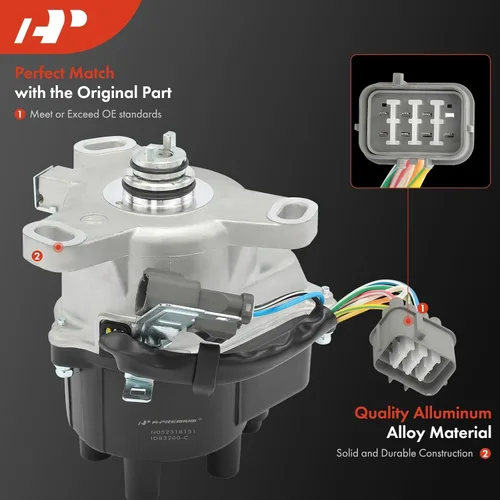 Vista 7 de Distribuidor de encendido A-Premium con módulo, tapa y rotor compatible con Honda Accord 1990-1991 2.2L Compatible con Honda Accord 1990 1991